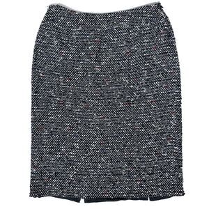 Lafayette 148 New York Black Wool Blend Tweed Style Pencil Skirt Women's Size 4